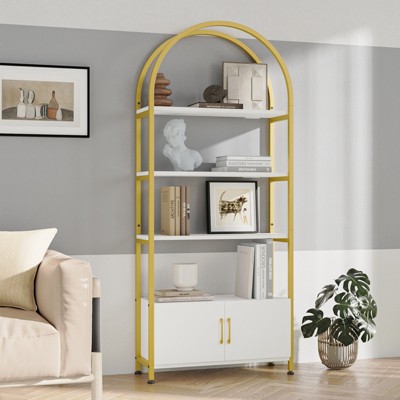 71.5" Tall Bookshelf with Storage Cabinet, 4-Tier Modern Bookcase with Doors for Bedroom & Living Room