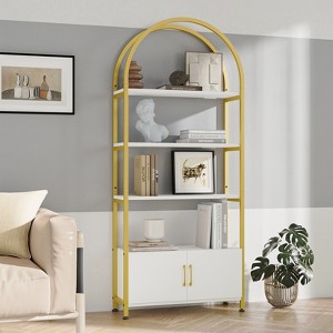 71.5" Tall Bookshelf with Storage Cabinet, 4-Tier Modern Bookcase with Doors for Bedroom & Living Room - 1 of 4