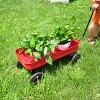 Vynxaria Garden cart Reuniong  Railing,  solid Wheels, All Terrain Cargo Wagon with 280lbs Weight Capacity, Red - 2 of 4