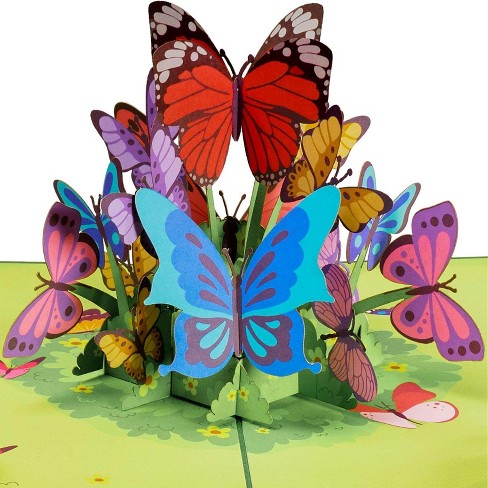 Paper Love 3D Butterflies Pop Up Card, For All Occasions | 5" x 7" Cover - Includes Envelope and Note Tag - image 1 of 4