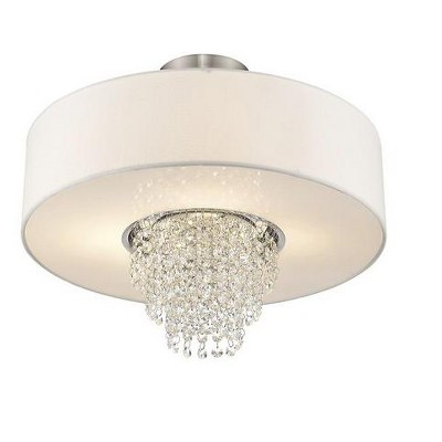 Elegant Brushed Nickel 4-Light Semi-Flush Mount with Crystal Accents