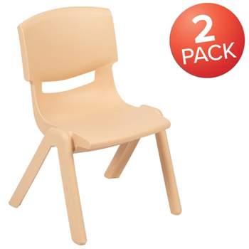 Flash Furniture 2 Pack Plastic Stackable School Chair with 12" Seat Height