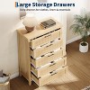 Fluted 5 Drawer Tall Dresser for Bedroom, 42.9'' Tall Wooden Chest of Drawers with Clothes Storage Cabinet, Drawer Organizer, for Living Room - 3 of 4