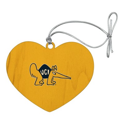 UC Irvine Secondary Logo Heart Love Wood Christmas Tree Holiday Ornament