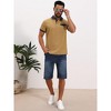 INSPIRE CHIC Men's Golf Short Sleeve Western Retro Stretch Color-Block Business Polo Shirt - 2 of 4