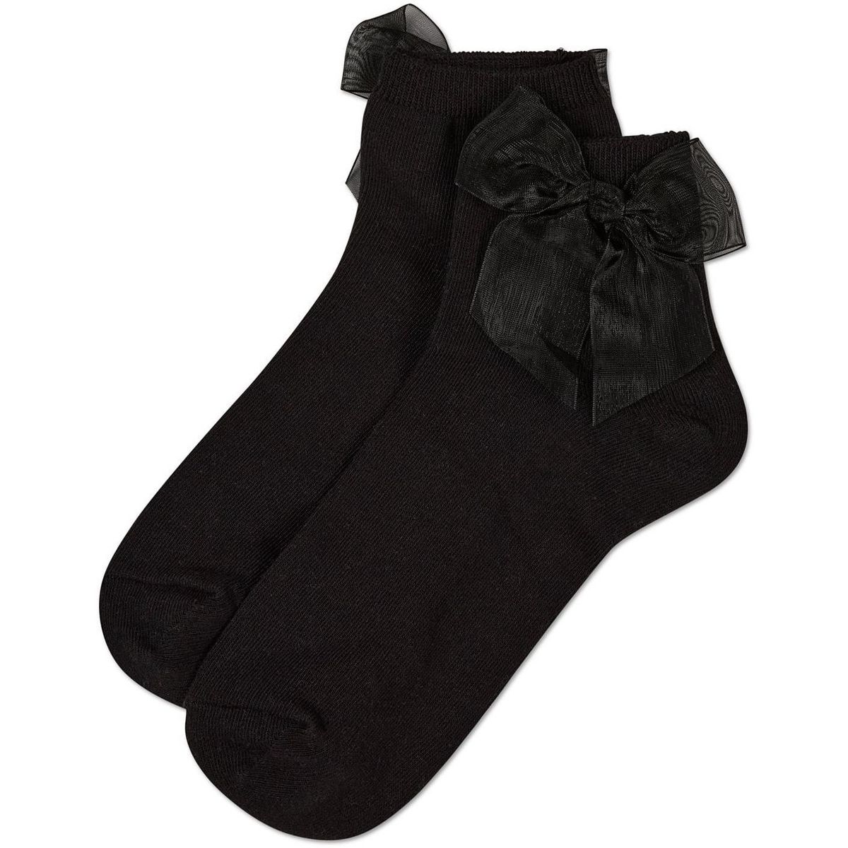 Memoi Women's Cotton Rich Tulle Bow Trimmed Ankle Sock - thumbnail 3