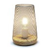 Creekwood Home Industrial Mesh Table Lamp Natural Wood Base Gray - 2 of 4