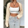 Coolmee Women's Bolero Shrug Sweater Knitted Long Sleeve Open Front Cropped Cardigan Shrugs Sweaters Tops - 2 of 4