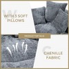 CAVINAS Chenille Fabric Bean Bag Chair with Three Pillows,Soft Bean Bag Couch,Accent Chairs for Living Room - 3 of 4