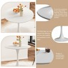 Lirago 31.4"W * 31.4"D * 28.9"H Medieval White Marble Round Dining Table with Metal Base-Compact 2-3 Seater - 4 of 4