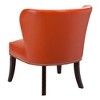 Hilton Concave Back Armless Chair - Tangerine: Faux Leather, Silver Nailhead Trim, High-Density Foam - 3 of 4