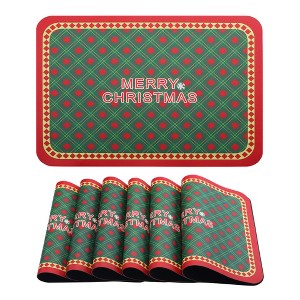 REGALWOVEN Placemats Set of 6 Leather Placemats, Washable Kitchen Table Mat, Seasonal Holiday Christmas Place Mats for Party - 1 of 4