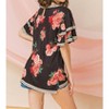 Women's Tiered Ruffle Sleeve Floral Print Top - FLYING TOMATO - 2 of 4