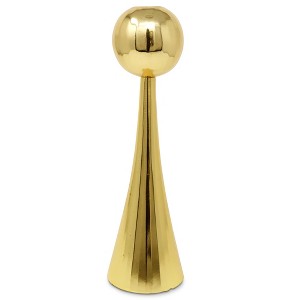 HomeRoots 12" Gold Stainless Steel Tabletop Taper Candlestick - 1 of 4