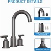 Coucheta 8" Widespread Bathroom Faucets - Modern 3-Hole Design with Pop-Up Drain & 360° Swivel Spout, Available in Multiple Finishes - 3 of 4