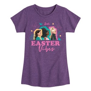 Girls' - Barbie - Easter Vibes Fitted Short Sleeve Graphic T-Shirt - 1 of 4
