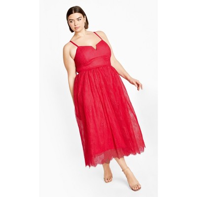 Women's Plus Size Serena Dress - lipstick pink | CITY CHIC