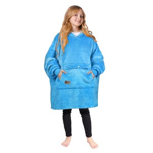 Tirrinia Girls Boys Blanket Hoodie Sweatshirt, Oversized Fleece Pullover, Hooded Fleece Lined Blanket, Christmas Gift for Kids Teens, Youth - 1 of 4