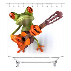 Frog Playing Guitar Shower Curtains for Bathroom Waterproof Fabric Bath Curtain Durable Soft Stylish Bathroom Decor 72x72 Inch - 1 of 1