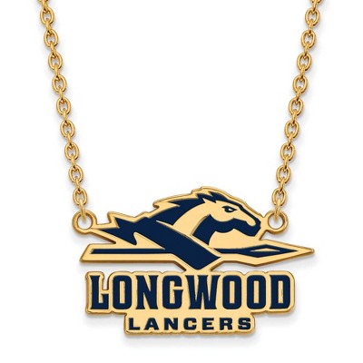 Black Bow Jewelry 14k Yellow Gold Plated Sterling Silver Longwood Lancers NCAA Necklace 18 Inch