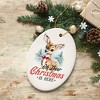 Oh Deer Christmas is Here Vintage Christmas Ornament, Baby Reindeer Charming Retro Tree Decoration| OrnamentallyYou - 4 of 4