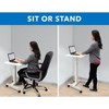 Mount-It! Height Adjustable Rolling Laptop Desk with Wheels | 23.6" x 20.5" | Sit Stand Mobile Workstation Cart w/ Pneumatic Spring Lift | White - 3 of 4