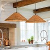 LLHZSY Farmhouse Straw Hat Hand Woven Pendant Chandelier with Natural Rattan Shade-23 3/5" - 4 of 4