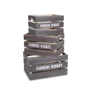 Cheung's Isolde Set of 3 Wood Crates - Farmers Market - 1 of 1