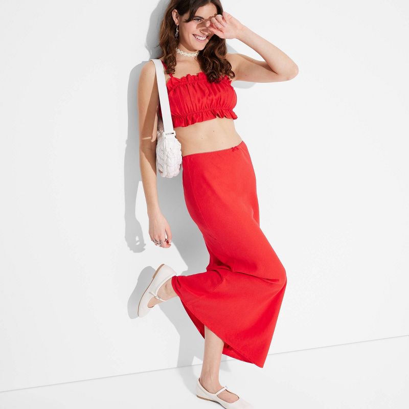 Women's Linen Bow-Front Maxi Skirt - Wild Fable™, 1 of 7