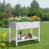 VisioGear Raised Garden Bed, Rectangle Planter with 4 Wheels, Mobile Garden Planter with 1 Shelf for Backyard, Grey, 48"*24"*33" - 2 of 4