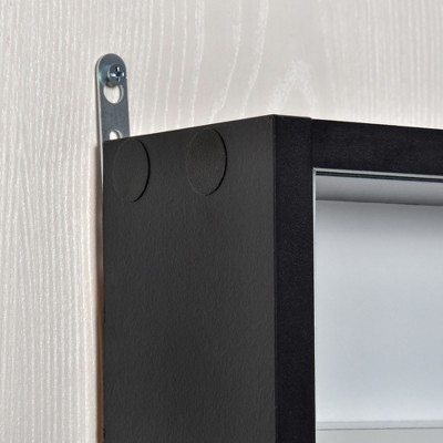 Black and White Wall Mounted Display Cabinet with Adjustable Shelves