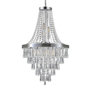 DAKAFUL K9 Crystal Chandelier, Adjustable Height E12Base Crystal Pendant Light for Living Room,Bedroom,Kitchen,Entryway - 1 of 4