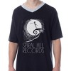 The Nightmare Before Christmas Mens' Spiral Hill Records Sleep Pajama Shirt Black - 2 of 4