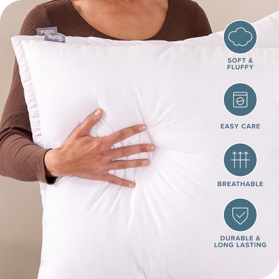 20" x 26" White Hypoallergenic Microfiber Pillow Inserts - Set of 2