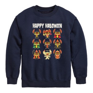 Boys' - Disney - Stitch Happy Halloween Graphic Long Sleeve Fleece Sweatshirt - 1 of 4