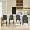 SKRAN Contemporary Velvet Upholstered Counter Height Barstool  Set of 2 With Backs and Metal Legs for Dining Room, Cafe - 4 of 4