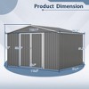 Gulches 10X8 FT Outdoor Tool Storage Shed with Metal Foundation & Lockable Doors,  All Weather Metal Sheds for Garden, Patio, Backyard, Lawn, Gray - 3 of 4