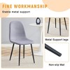 Grungis Linen Armless Kitchen Chair Set of 4,Upholstered Dining Chairs with Black Metal Legs for Dining Room,Kitchen - 4 of 4