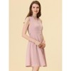 INSPIRE CHIC Women's V-neck Sleeveless Belted Shirtdress Button Down Dress - 3 of 4