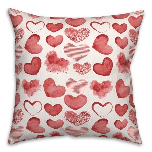 Creative Products Watercolor Heart Pattern 18 x 18 Spun Poly Pillow - 1 of 3