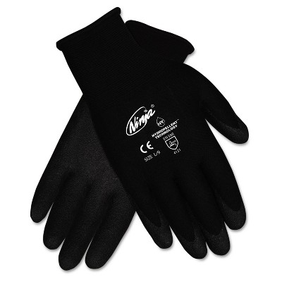 MCR SAFETY Ninja HPT PVC coated Nylon Gloves Large Black Pair N9699LBX