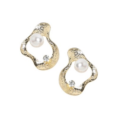 SOHI Women's Champayne Gold Opal Odyssey Stud Earrings