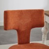 HDZNVF Set of 2 Mid Century Modern Dining Chairs, Farmhouse Linen Fabric Upholstered Accent Chair, Orange - 3 of 4