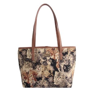 Signare USA Cat Brown Shoulder Tote Bag - 1 of 4