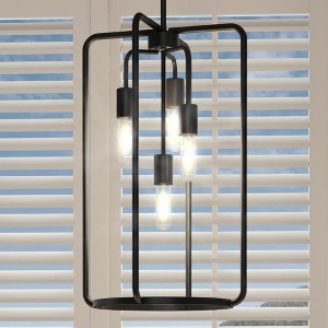 Urban Ambiance Luxury Urban Loft Pendant Light,  22.875"H x 14.5"W,  Midnight Black Finish, UHP3281 - 1 of 4