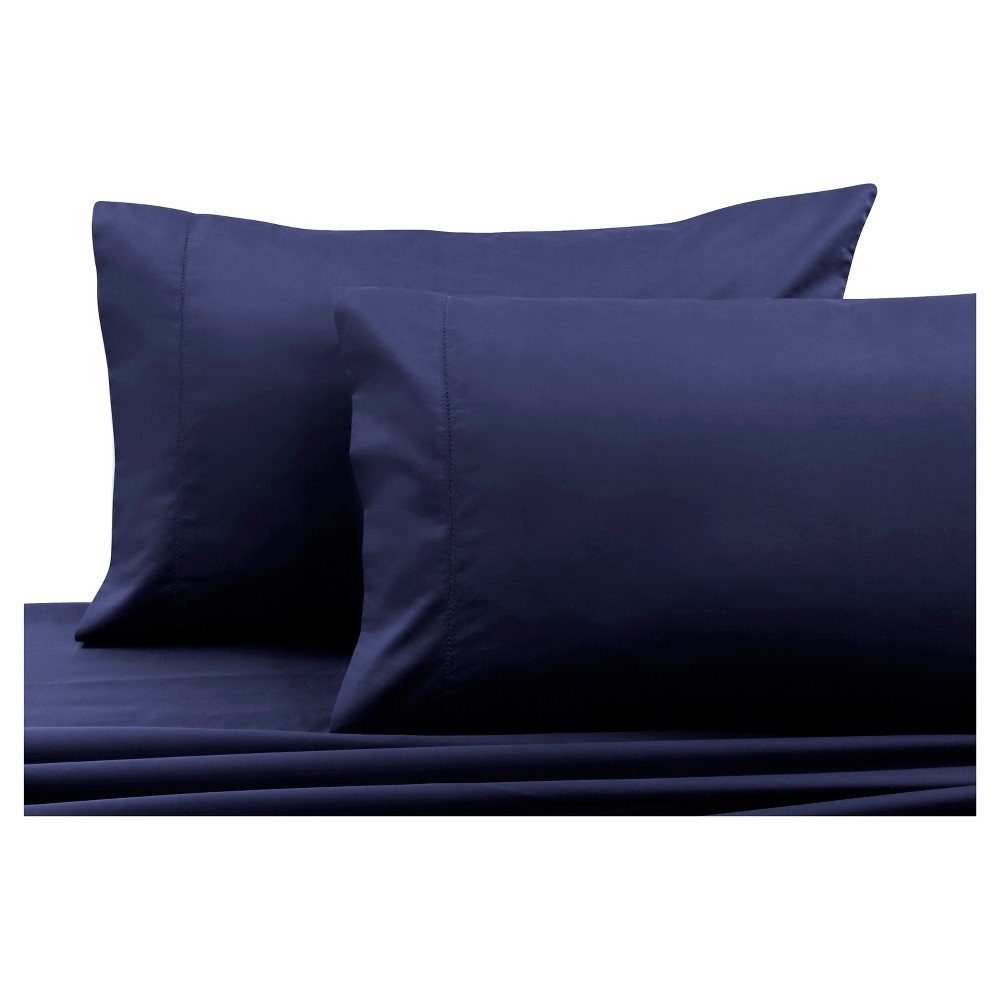 Photos - Pillowcase Cotton Sateen  Pair  Navy Blue 750 Thread Count - Trib(Standard)