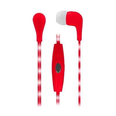 Naxa VECTOR Earphones with LED Cord in Red