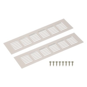Unique Bargains Aluminum Alloy Cabinet Wardrobe Shoe Closet Rectangle Louvered Ventilation Grilles 2 Pcs - 1 of 4
