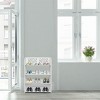 SEVOBAL 4-Tier Hollow Carved Shoe Rack Board Shoe Storage Organizer Cabinet for Narrow Entryway Space-Saving Boots Display, White, 28.35"*10.24"*3.15" - 2 of 4