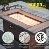 Sonkuki 45 in 50,000 BTU Outdoor Wicker Patio Gas Fire Pit Table w/Tempered Glass Tabletop, Clear Glass Rocks, and Lid - 4 of 4